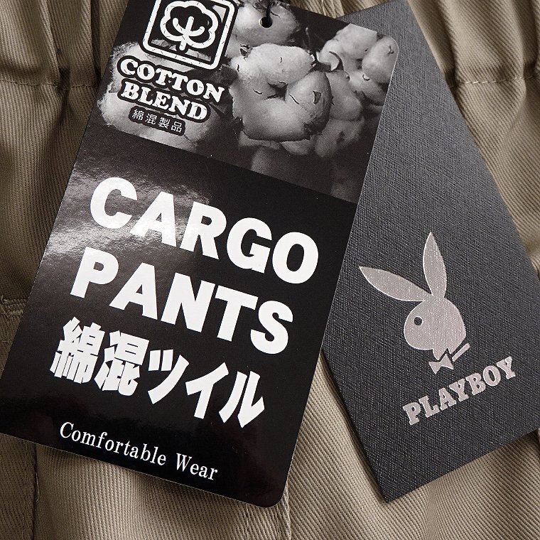 新品 プレイボーイ 24春夏 ストレッチ カーゴ パンツ L 【41027_17】 PLAYBOY メンズ バニー 刺繍 コットン ミリタリー 6ポケットの画像9