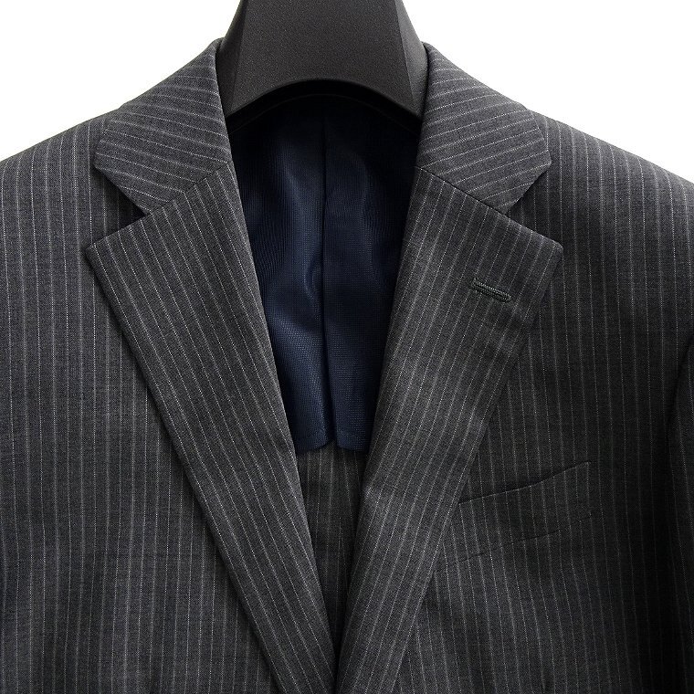 新品 ビジネスエキスパート 春夏 ストライプ スーツ A6 (L) 【J41791】BUSINESS EXPERT 背抜き シングル ウール ストレッチ メンズの画像4