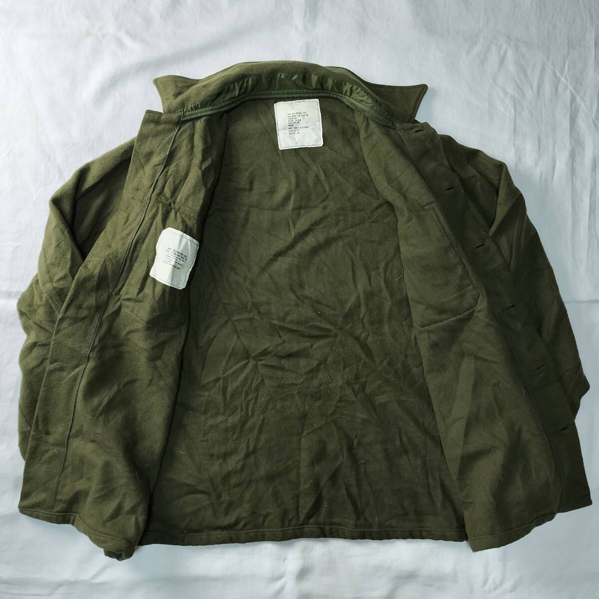 1980年製 アメリカ軍 ミリタリーウールシャツ フィールドシャツ ヴィンテージ U.S.ARMY U.S.MILITARY オリーブグリーン 良品 希少の画像3