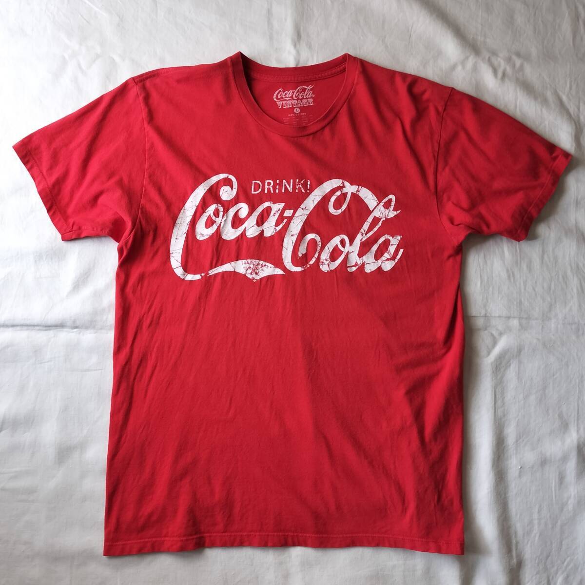 2000's~ Coca-Cola プリントTシャツ ヴィンテージ 100％コットン レッド 赤 表記Lサイズ USA輸入古着 良品の画像1