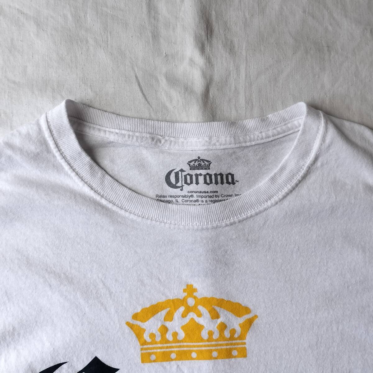 2000's~ CORONA BEER プリントTシャツ ヴィンテージ 100％コットン ホワイト 白 表記Sサイズ USA輸入古着 良品_画像3