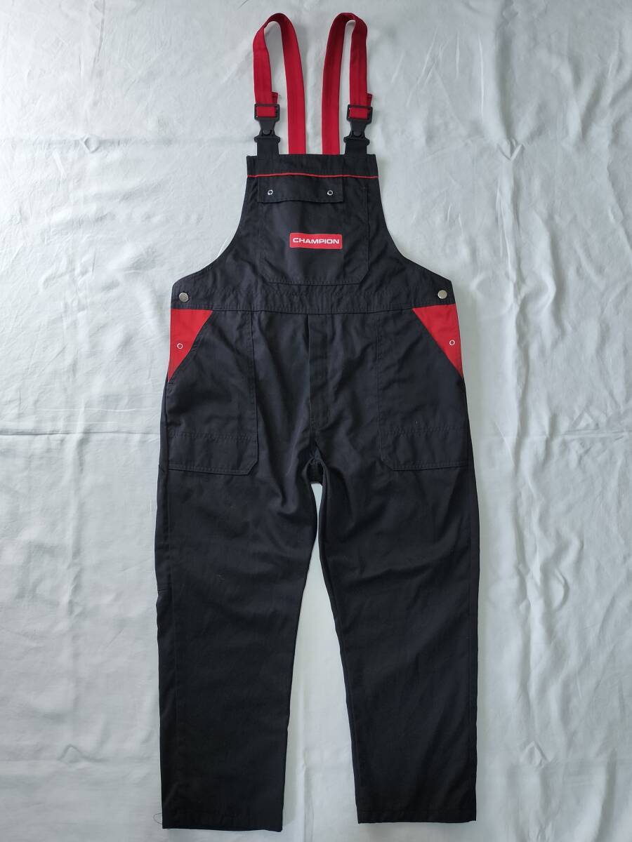 2000\'s~ CHAMPION euro Work overall Vintage Europe Work France Work black red 2 tone color rare 
