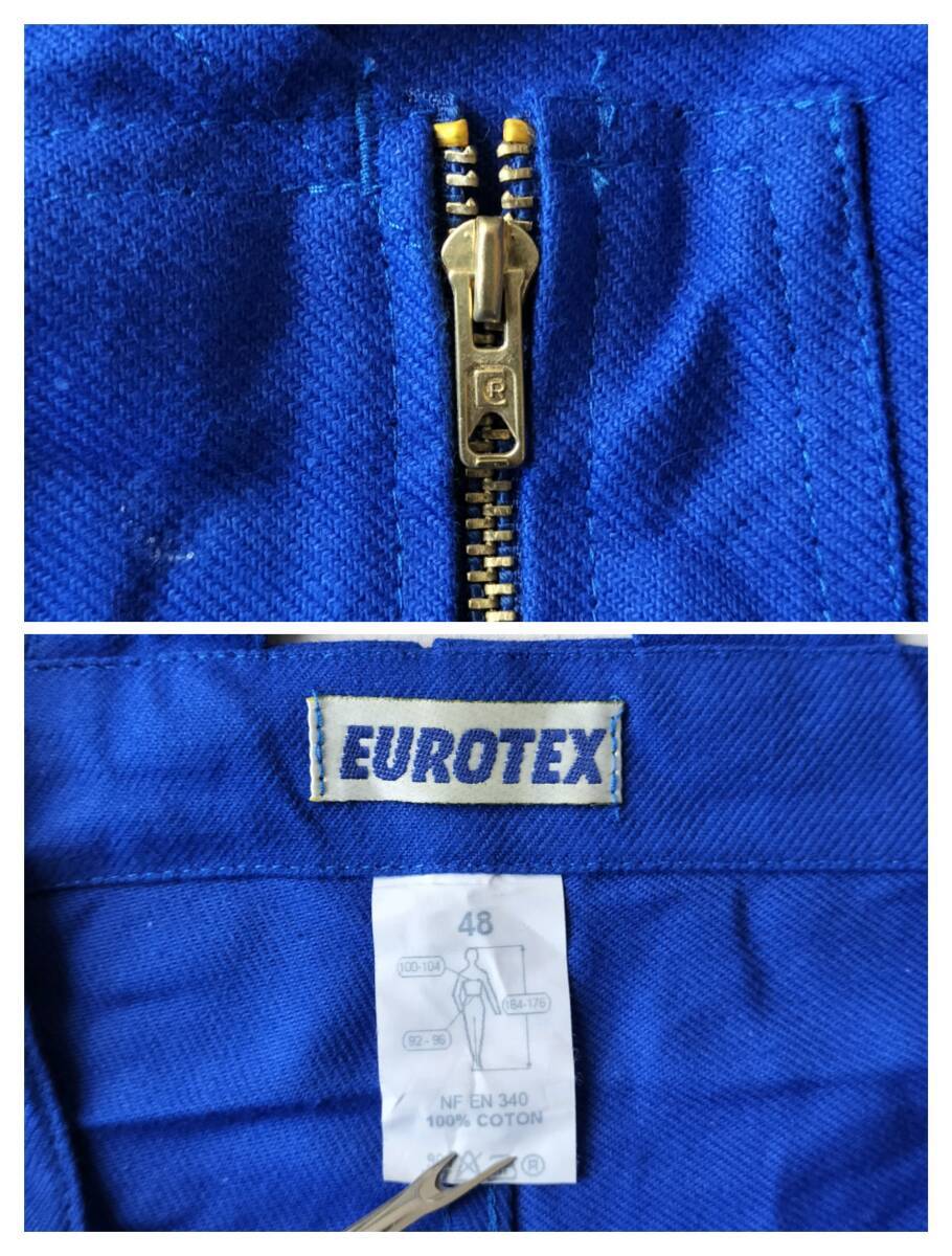 1980's EUROTEX フランスワークオーバーオール ヴィンテージ 100％コットン フレンチワーク ユーロワーク France vintage 良品 希少の画像10