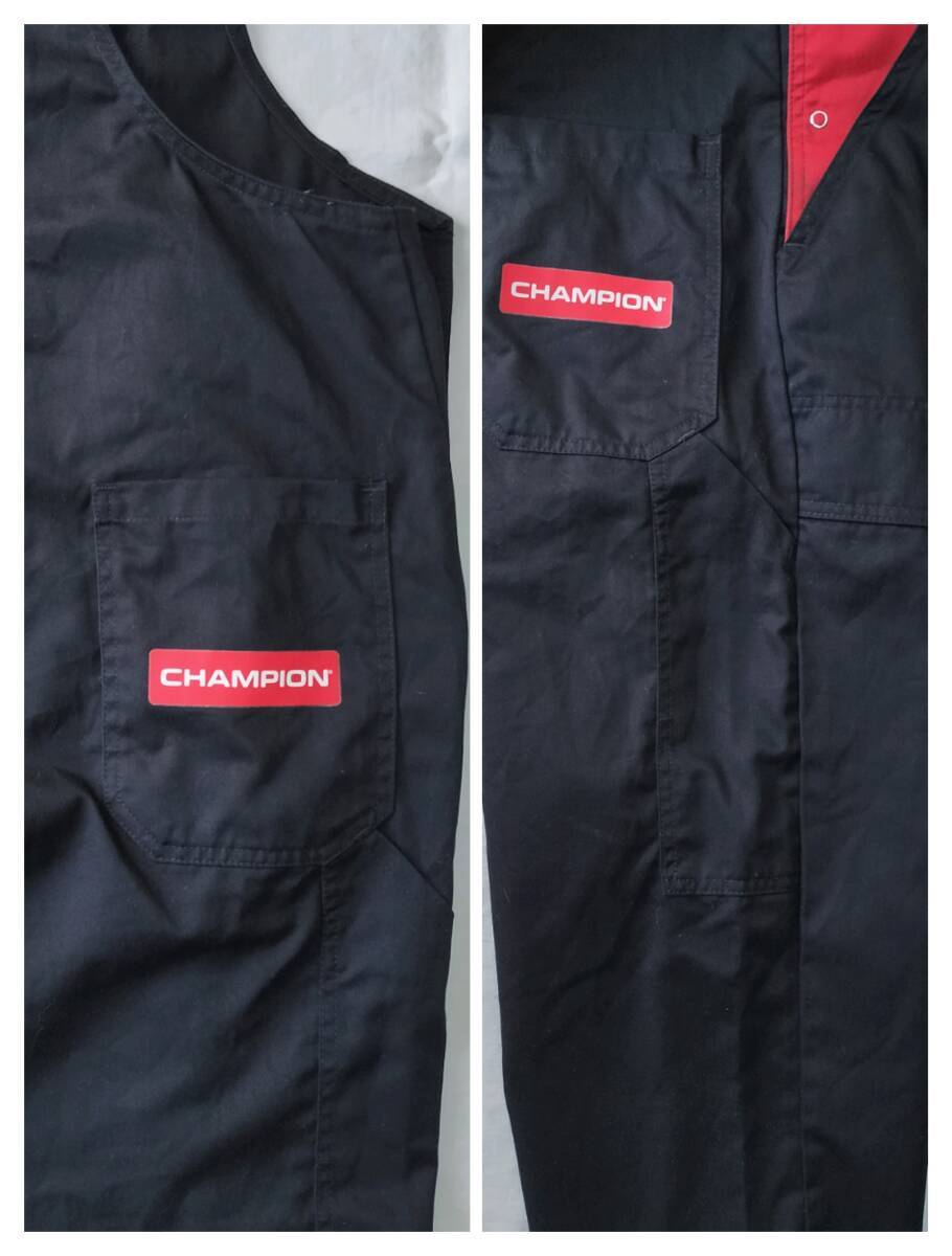 2000\'s~ CHAMPION euro Work overall Vintage Europe Work France Work black red 2 tone color rare 