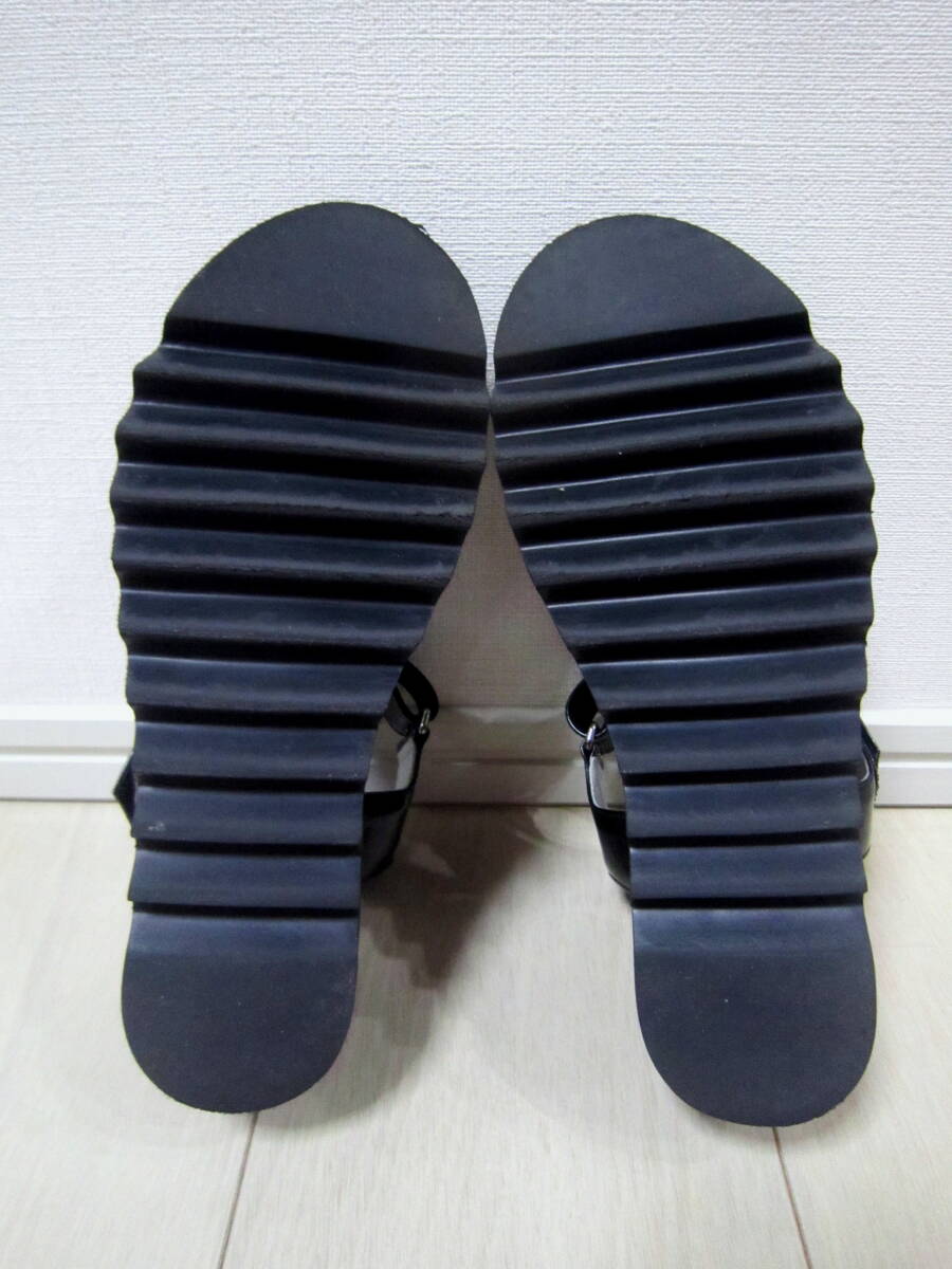 [ almost beautiful goods /1 times use ]EDNA thickness bottom belt sandals enamel black *S size |olientaru traffic ×YouTuberemi Lynn 