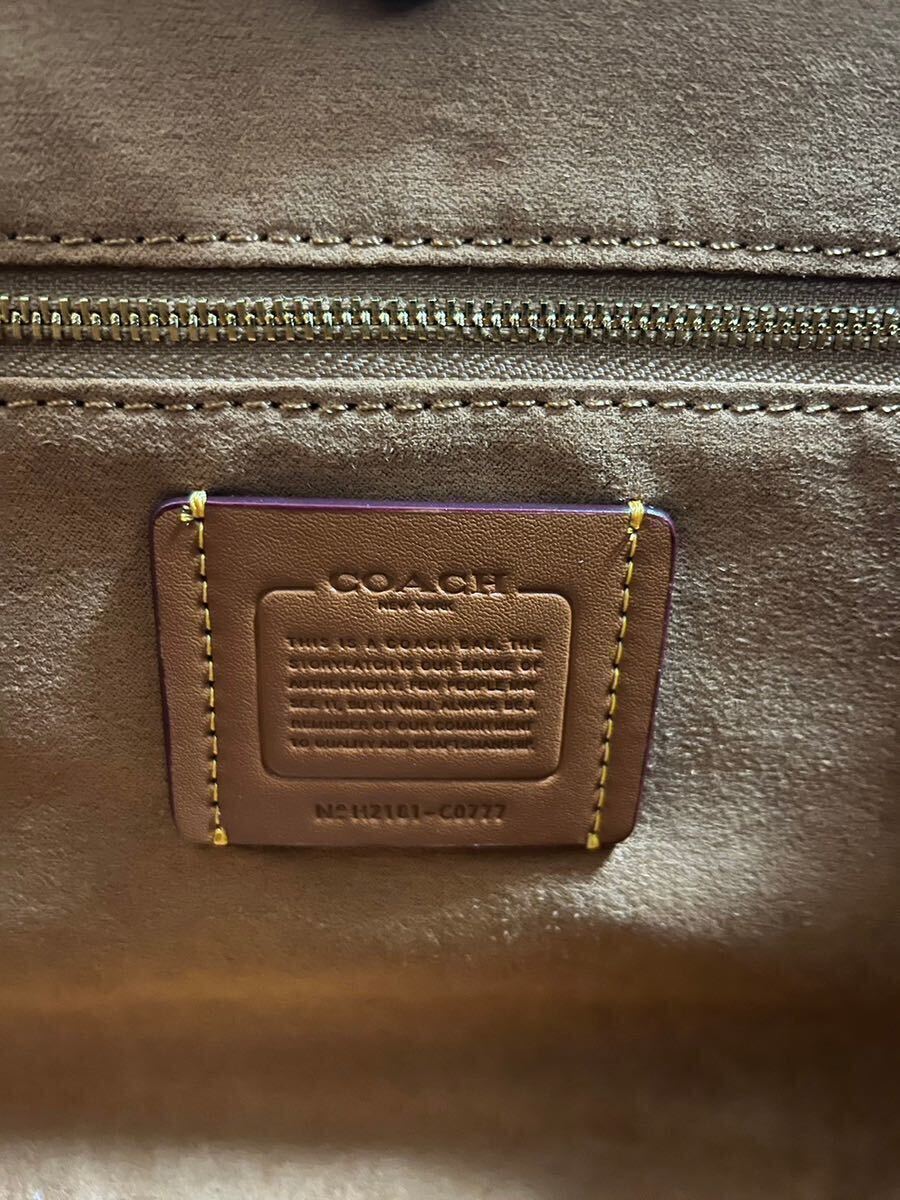 COACH トートバッグ ショルダーバッグ ホワイト ブラウン レディース コーチ C0777 の画像9