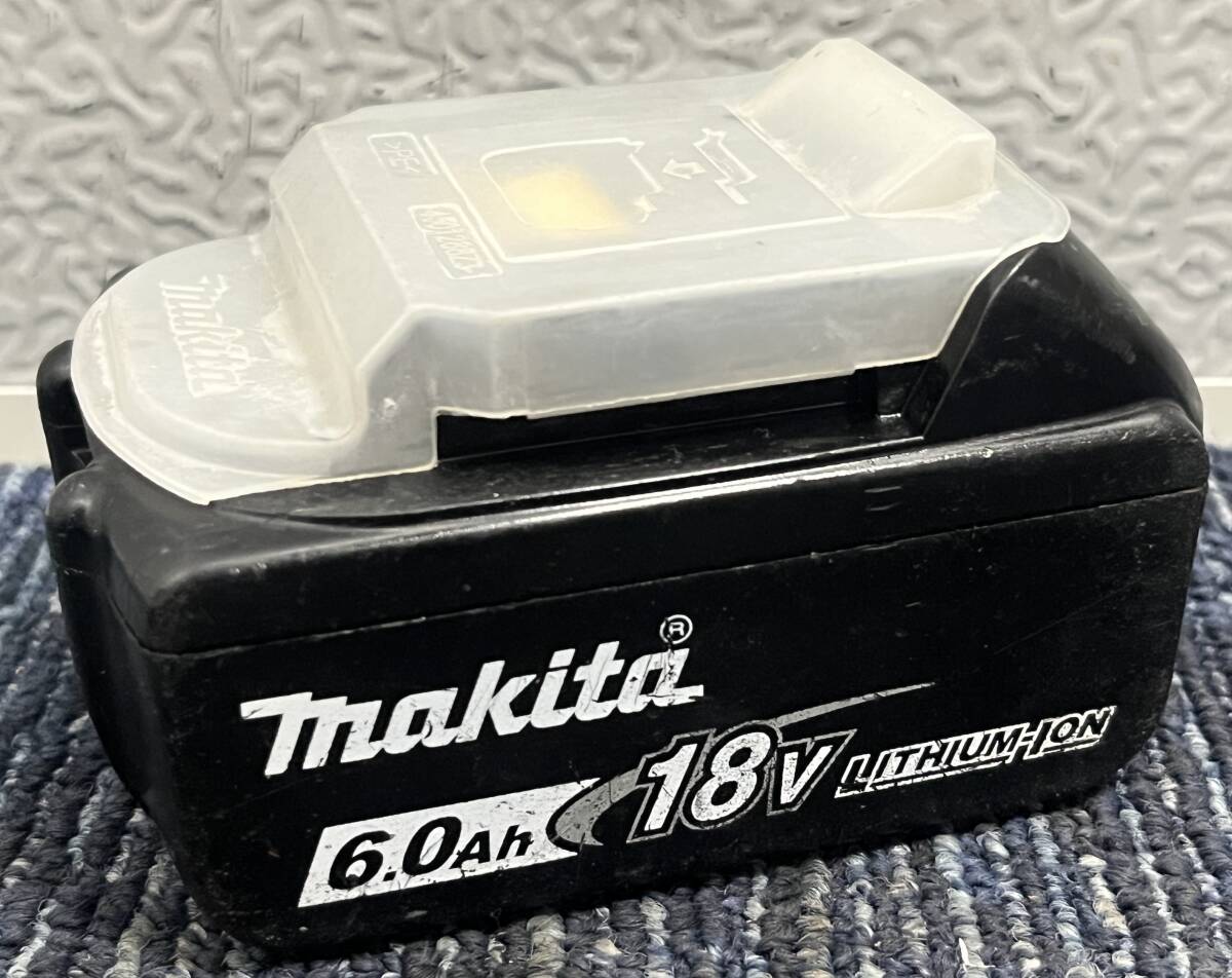 【比較的綺麗】makita マキタ 18V 6.0Ah 純正 リチウムイオンバッテリー BL1860B 残量表示付 電池 雪マーク 1972_画像2