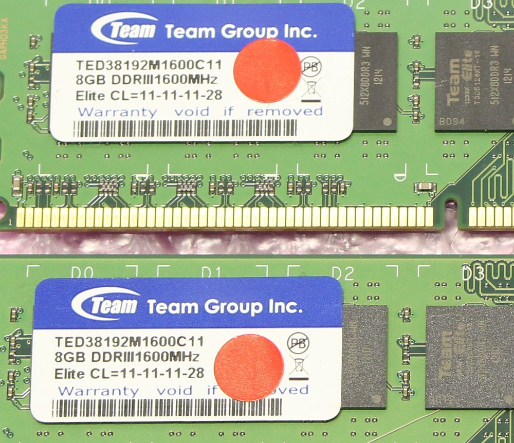 PC3-12800U(DDR3-1600)-8GB×2枚★合計16GB/Teamの画像2