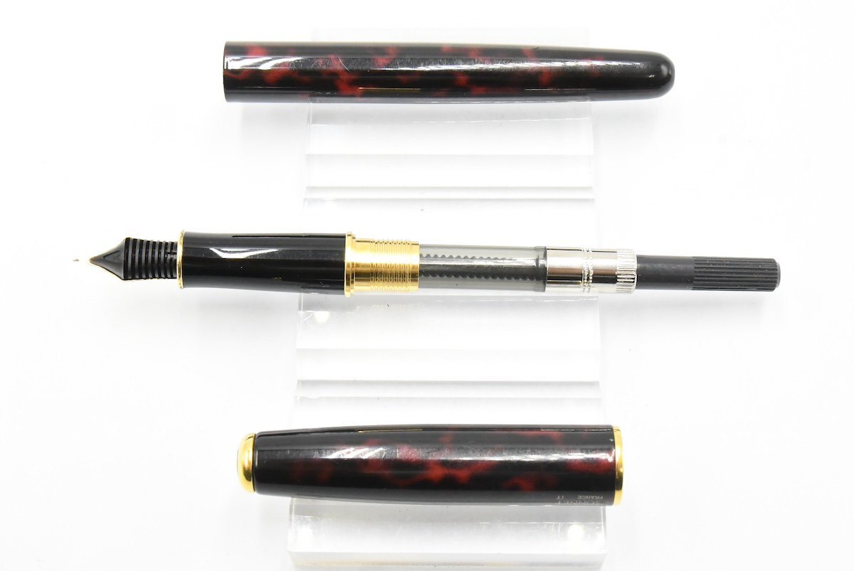 PARKER パーカー SONNET ソネット 18K 750 箱あり レッド マーブル ブラック 万年筆 文房具 20775455_画像3