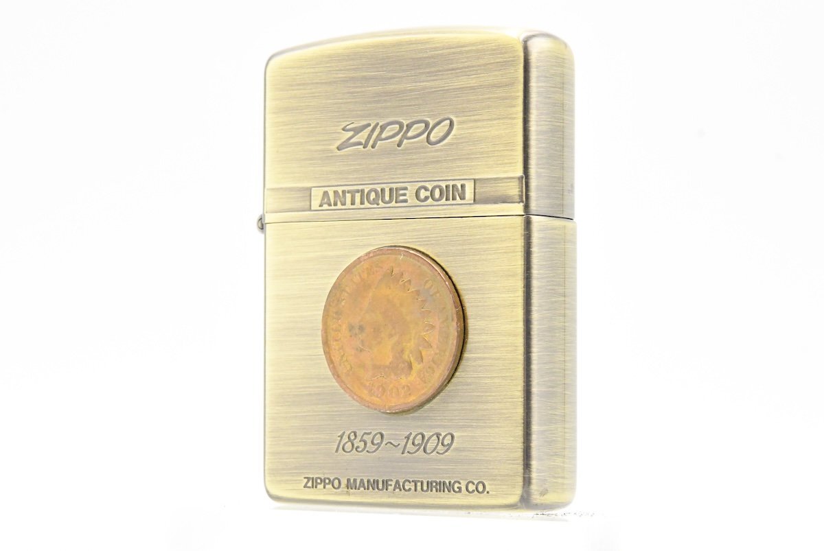 ZIPPO ジッポー ANTIQUE COIN 1859-1909 オイルライター 喫煙具 20792814の画像1