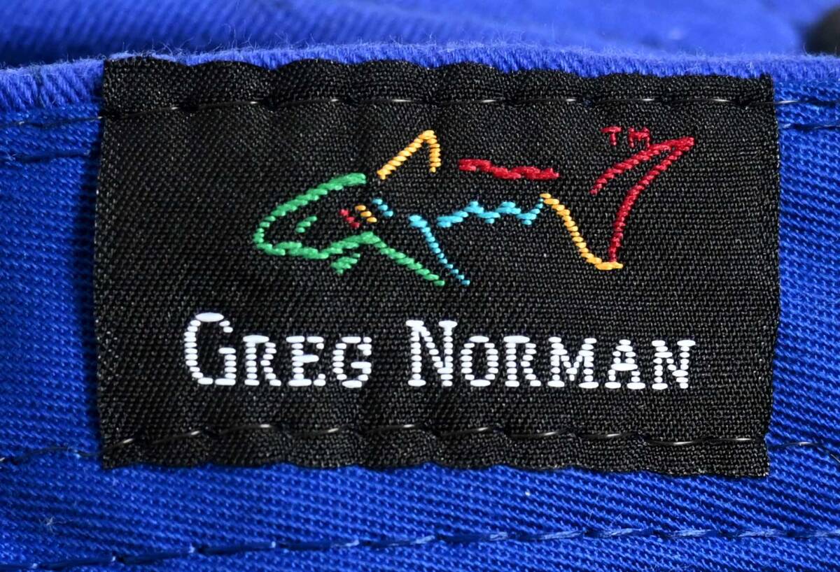 即決【90's ヴィンテージ/Greg Norman】2トーンキャップ/フリーサイズ/ブルー×ブラック/ゴルフキャップ/ホワイトシャーク(om-242-10-22)の画像5