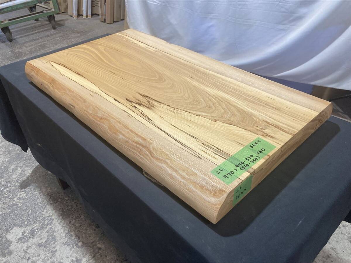 ニレケヤキ3640　欅　一枚板無垢 乾燥材　970x440-520x60mm カウンター　棚　テレビ台　花台　DIY　窓台　台　テーブル　インテリア制作_画像1