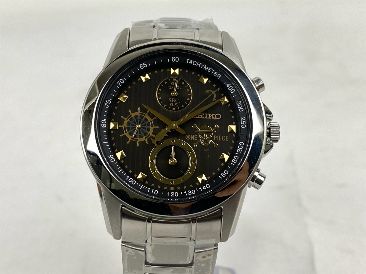 【未使用品】SEIKO セイコー ワンピース 15周年記念コラボ 7T92-HASO 5000本限定 メンズ腕時計 箱 稼働品 C887 (4712)_画像1