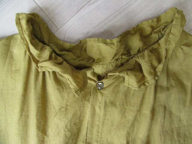 ICHI AntiquiteS イチ アンティークス ロングワンピース 七分袖 ポケット付き 麻 100％ 春夏 前空き ゆったりサイズ ブラウス の画像3