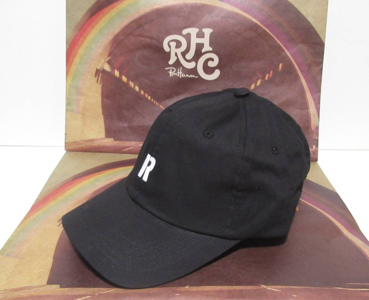 【RHC Ron Herman】ロンハーマン R CAP キャップ 黒 ブラック _画像1