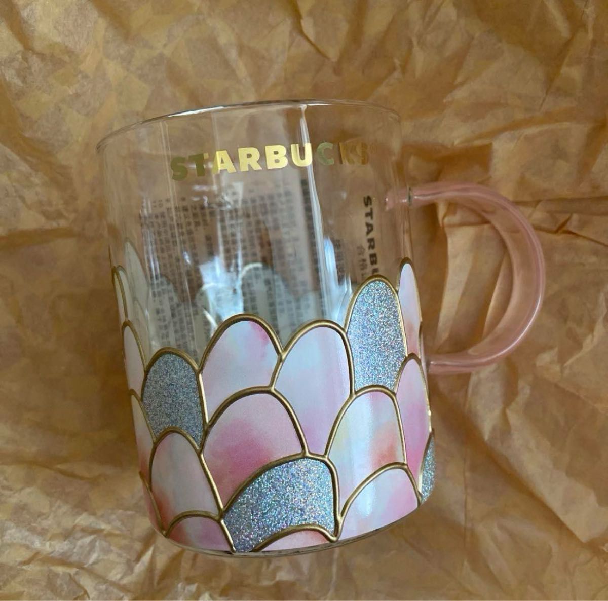 スターバックス　中国限定　アニバーサリー　ピンク　マーメイド　マグカップ　ガラス２個