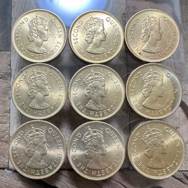 未使用　特年　1980年　香港　10セント硬貨 9枚_画像2