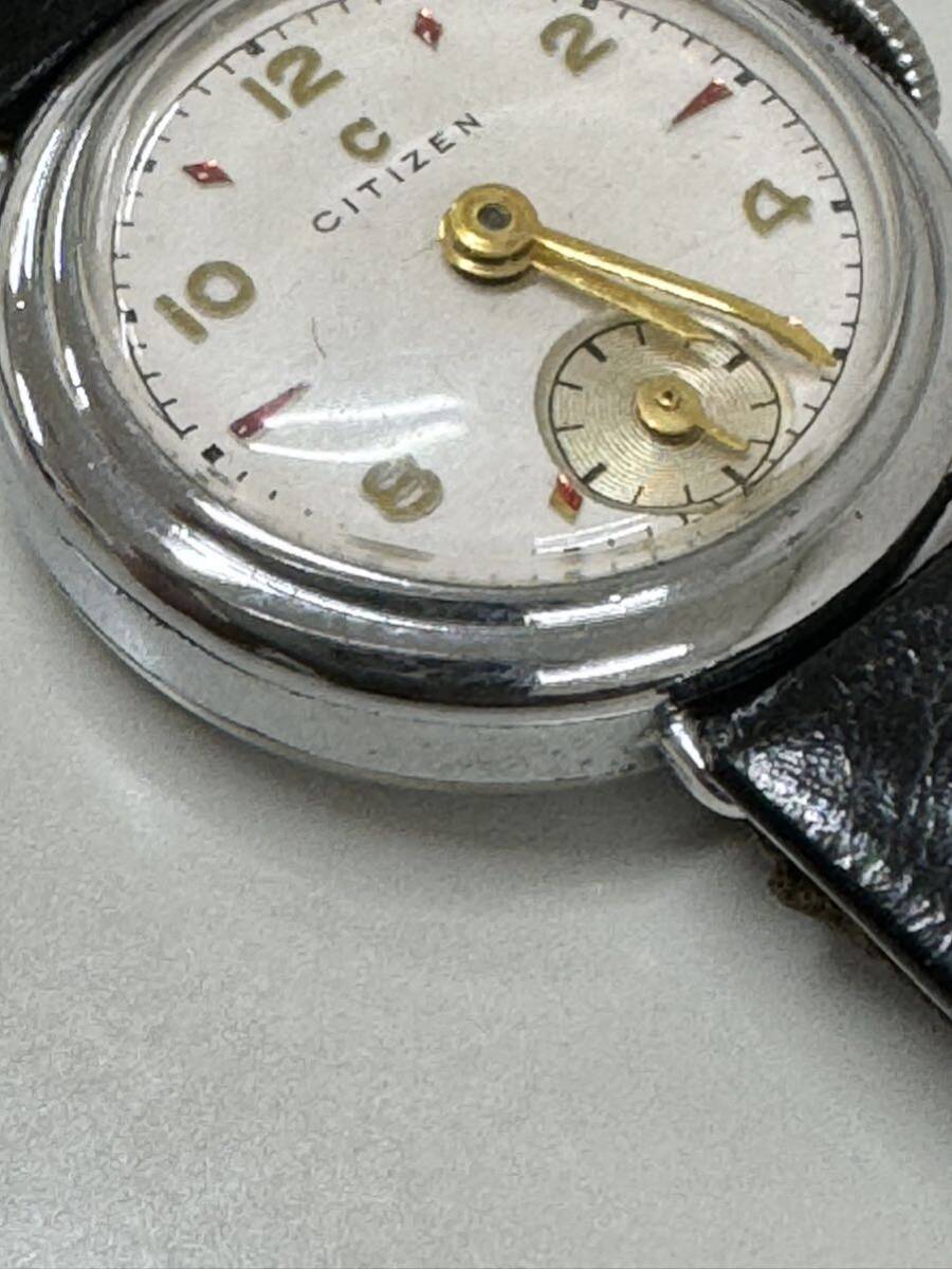 稼働品　CITIZEN スモセコ 手巻 腕時計 アンティーク ヴィンテージ　リューズ正常　ベルト社外品　美品_画像5
