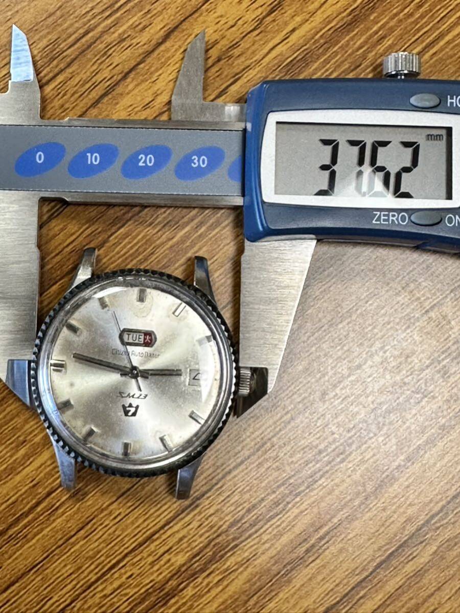 1円スタート稼働品 シチズンcitizenオートデータ メンズ腕時計 アンティーク 機械式 1401 自動巻き リューズ正常の画像7