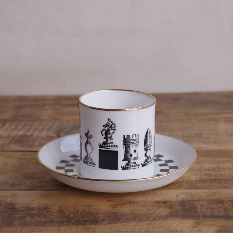 コーヒーカップ ソーサー スポード SPODE チェス レトロモダン アンティーク食器 白黒 イギリス ヴィンテージ 陶器 #230202-2 小さめ_画像3