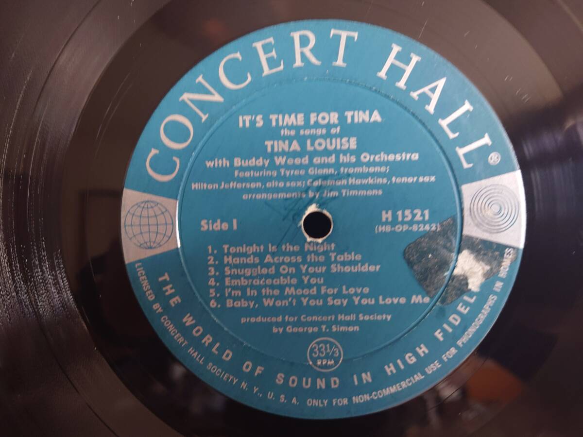 TINA LOUISE/ IT’S TIME FOR TINA/ CONCERT HALL オリジナル盤！！の画像3