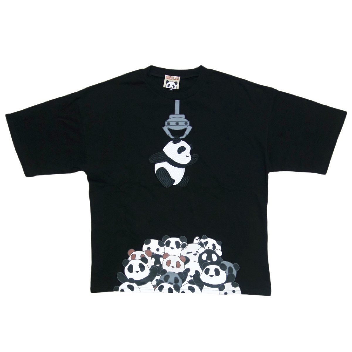送料無料 パンディエスタ L サイズ 554105 半袖 Tシャツ 黒 オーバーサイズ ビッグシルエット PANDIESTA JAPAN 半T パンダ 熊猫 メンズ JF_PANDIESTA パンディエスタ