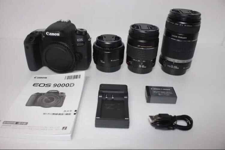 キャノン Canon EOS 9000D 標準＆望遠＆単焦点トリプルレンズセット_画像1