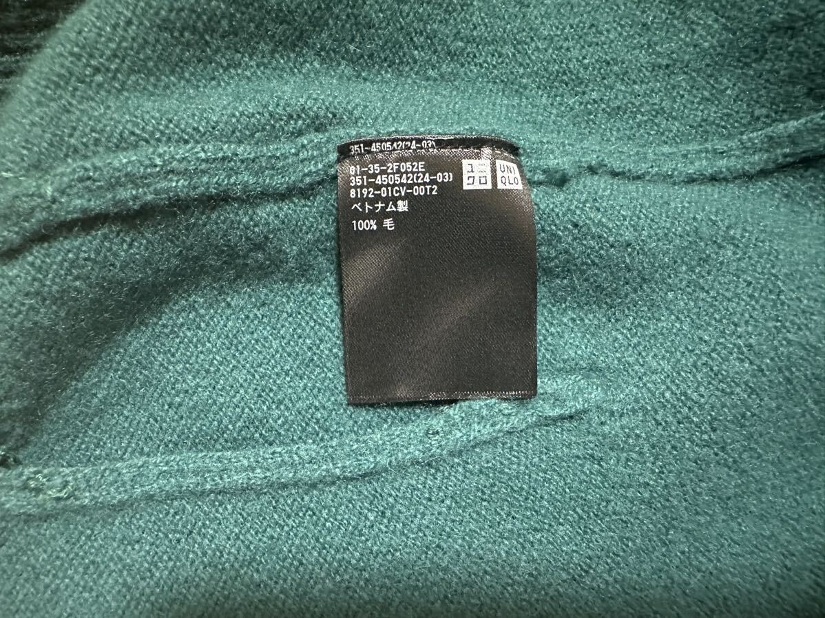 【送料510円】ユニクロ　カーディガン　ニット　グリーン　緑　Lサイズ　UNIQLO_画像4