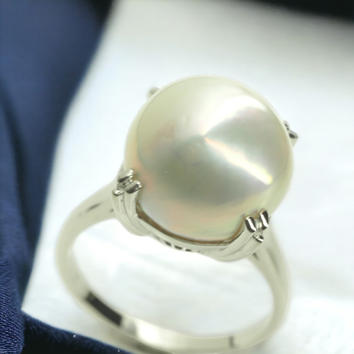 田崎真珠　TASAKI　タサキ　超大珠極上良質本真珠リング　指輪　Pt900 プラチナ　16号　パール　13.4mm珠_画像1