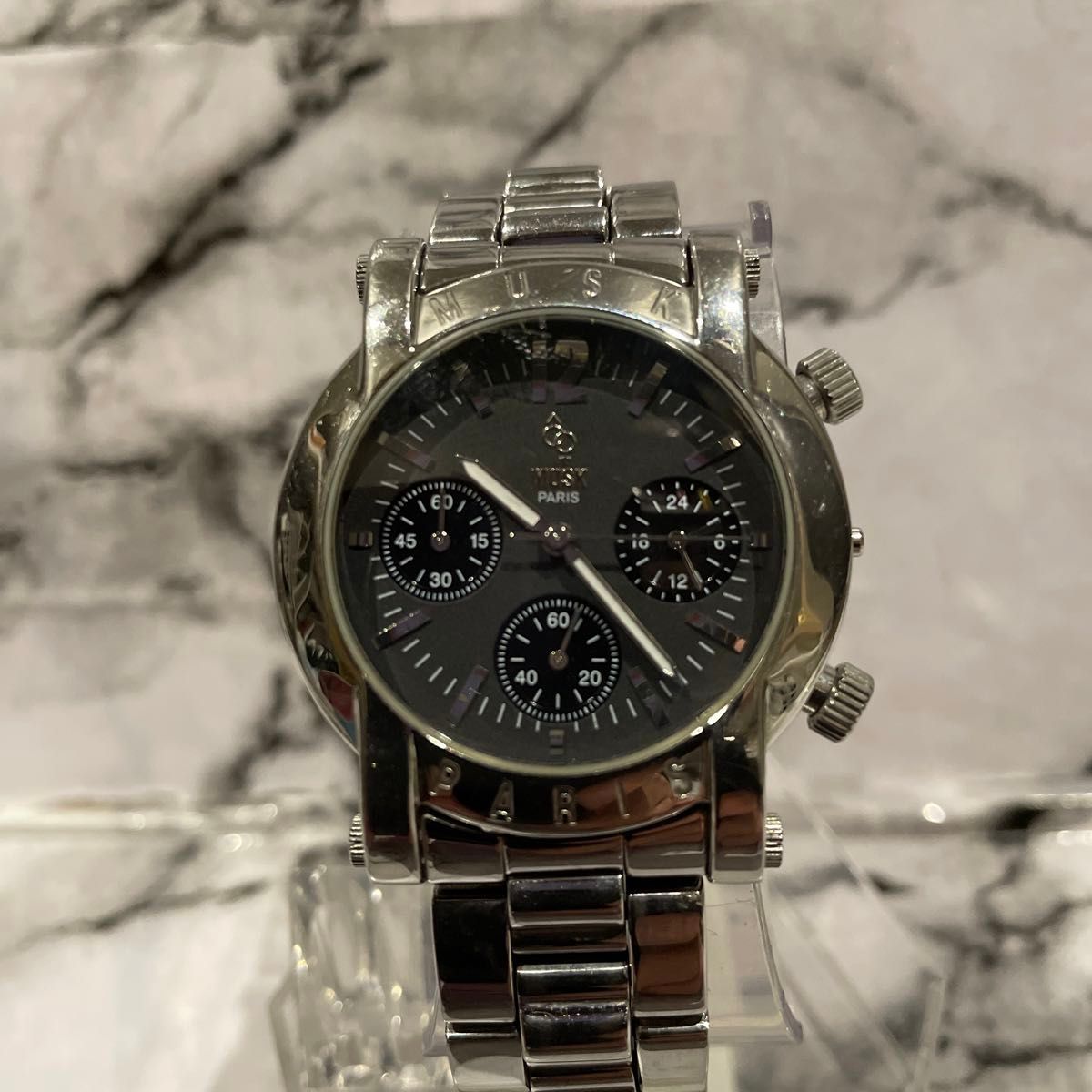 MUSK メンズ腕時計/クロノグラフMT-2131リューズ欠品