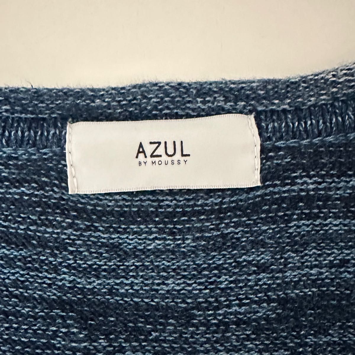 AZUL by moussy アズール メンズ綿ニットカーディガン USED L 藍色