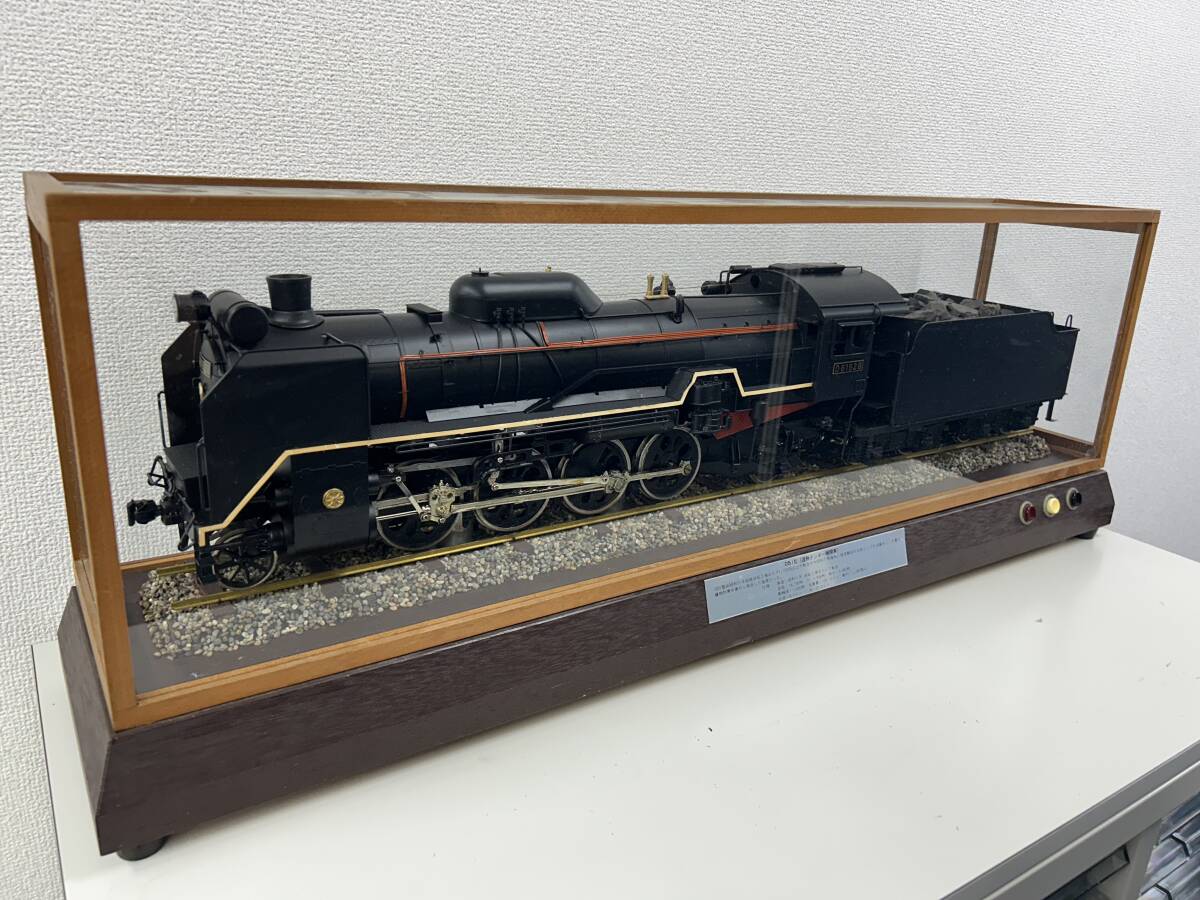 Z2 希少 大型鉄道模型 D51838 蒸気機関車 D51型 過熱テンダー機関車 ガラスケース付き レトロの画像1