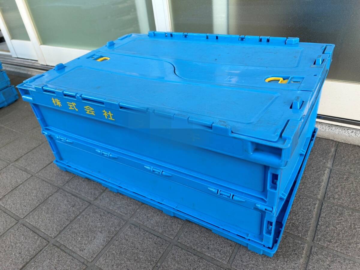 +m87④ солнечный ko- крышка имеется складной контейнер 5 шт. комплект емкость 30L Orrico n/ pra темно синий крышка блокировка есть / в машине накладывающийся возможность место хранения / одна сторона установка / склад 
