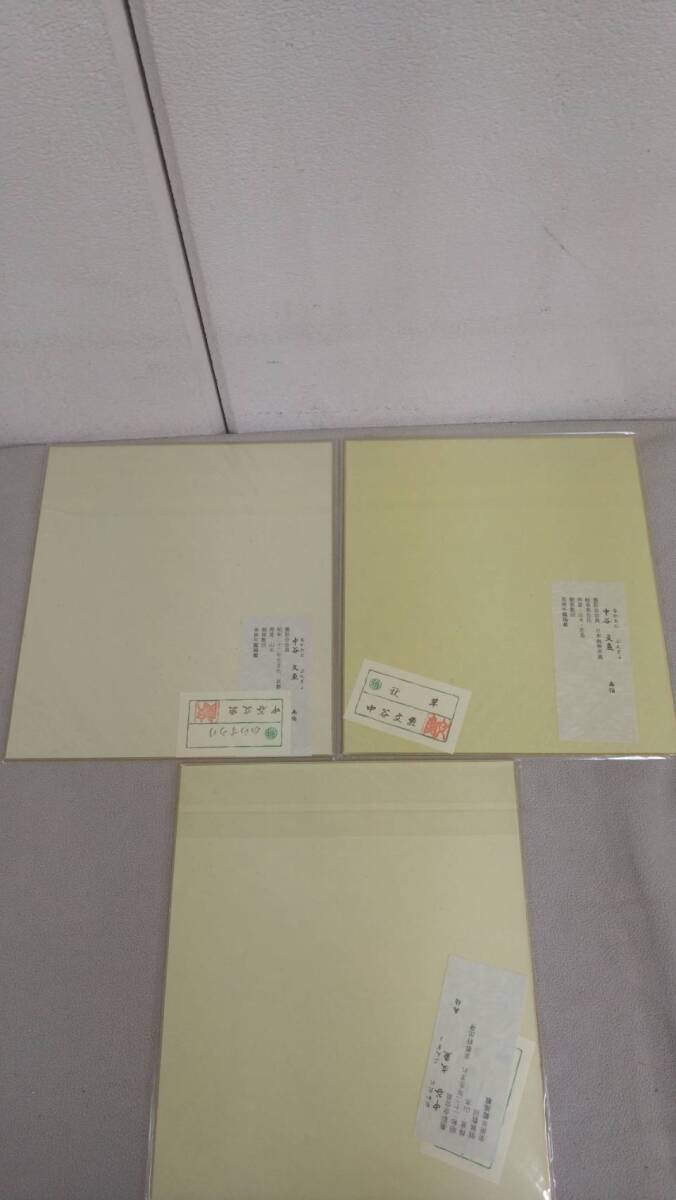 ｍ219 中谷文魚 色紙絵 9点 短冊絵 4点 13点セット まとめ売り 日本画 花鳥 風月 動物画 絵画 画仙/和画仙/水墨画/古墨の画像9