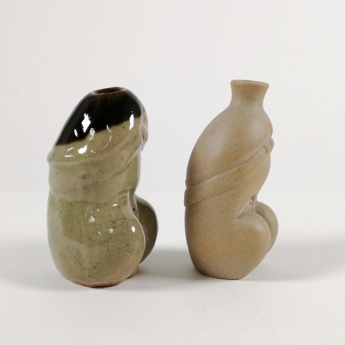 【中古・美品】【4個セット】有田焼 酒器 おたふく 男根 女陰 ぐい呑 おかめ 縁起物 子孫繁栄 秘宝 酒杯 春画 陶器 骨董品 (#DKGD3) _画像7