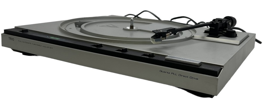 動作品 昭和レトロ ターンテーブル TRIO KP-51F フルオートマチックターンテーブル FULL-AUTOMATIC TURNTABLE レコードプレーヤー 予備針有_画像3