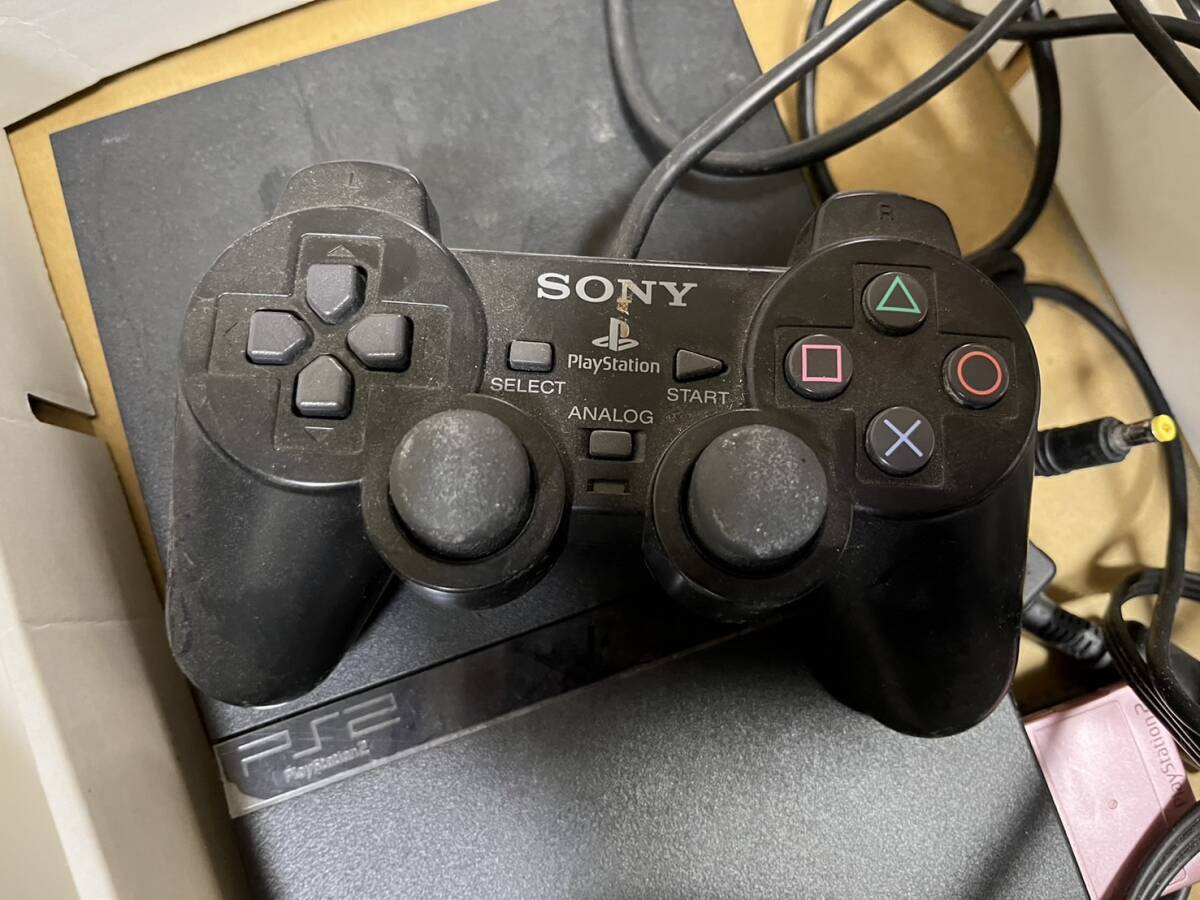 ☆ジャンク品☆ PlayStation2 PS2 ゲーム機 本体 コントローラー 黒 SONY ソニー SCPH-70000の画像4