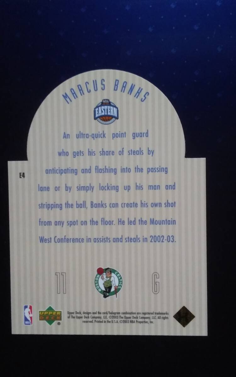 2003-04 UPPER DECK CELTICS 【MARCUS BANKS】 FUTURE NBA ALL-STAR #E4 Die-cut の画像2