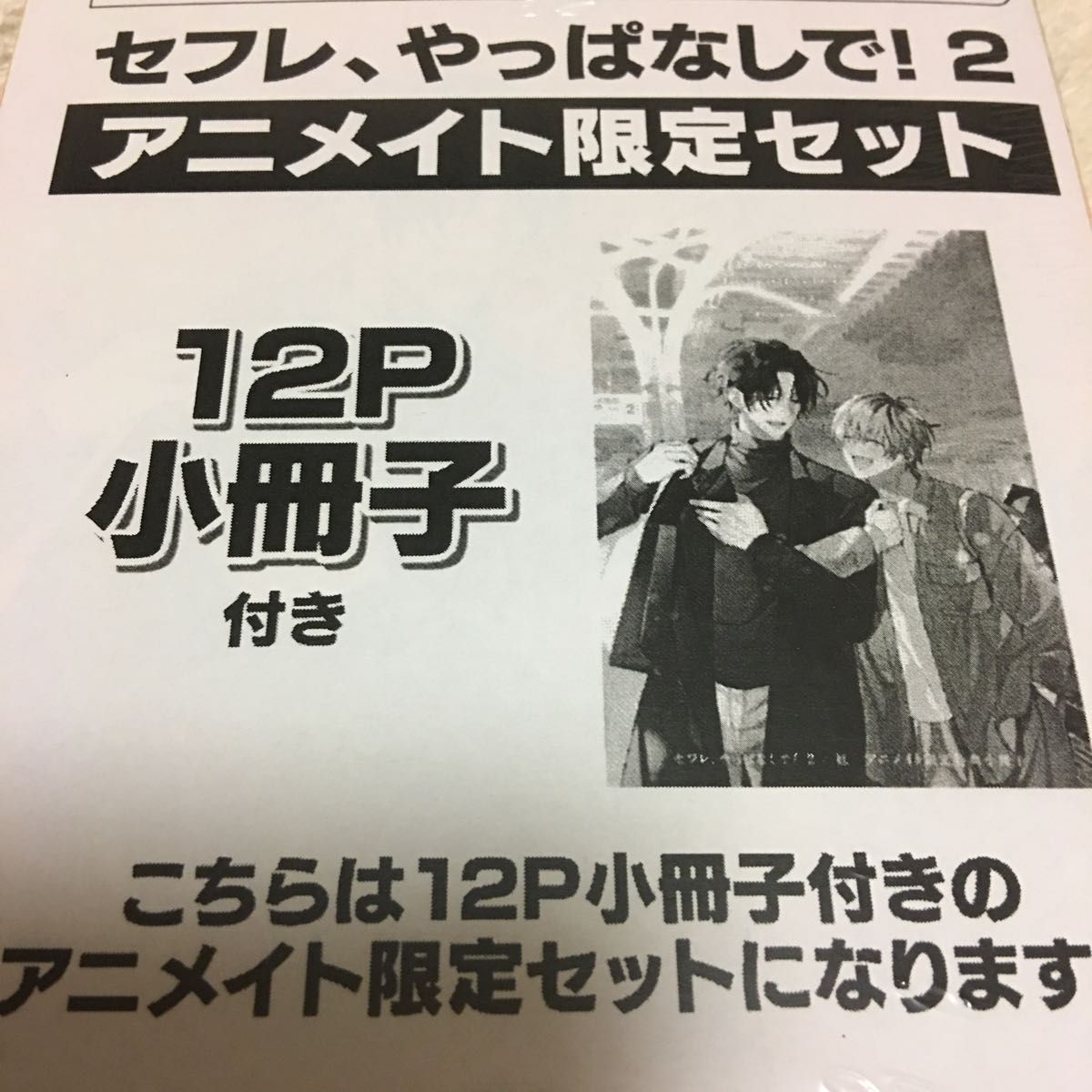 新品 新刊『セフレ、やっぱなしで！』② アニメイト限定セット　紅　ビーボーイ　ボーイズラブ　アニメイト　特典　小冊子　ペーパー