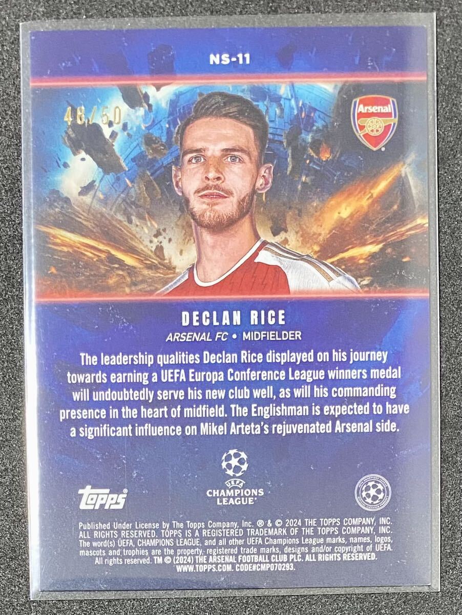 【50枚限定】Declan Rice Arsenal FC NOW STARRING Gold /50 2023-24 TOPPS UEFA CLUB COMPETITIONS SOCCERの画像2