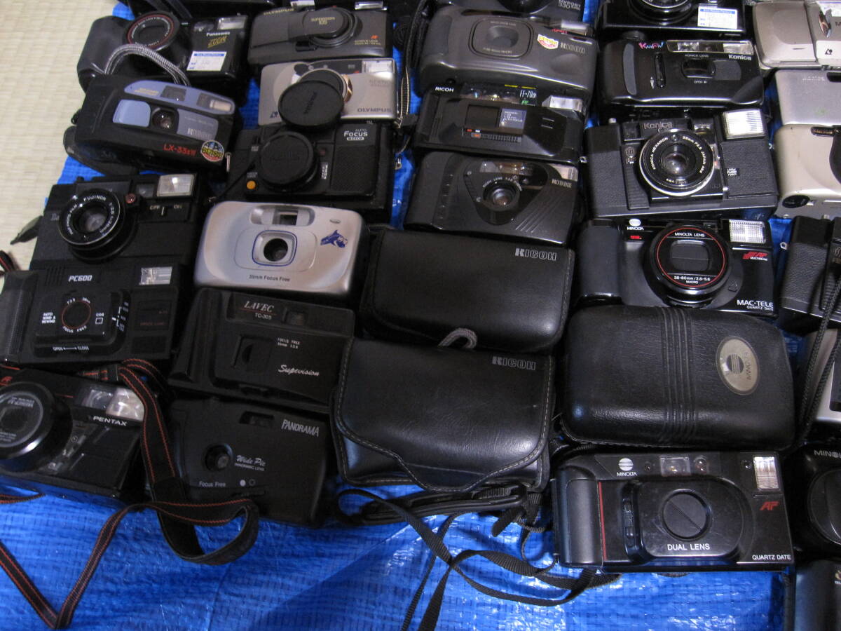 大量 ジャンク品 フィルムカメラ等 91台セット まとめて Canon OLYMPUS KONICA MINOLTA Nikon RICOH KYOCERA FUJI FUJIFILM PENTAX等の画像3