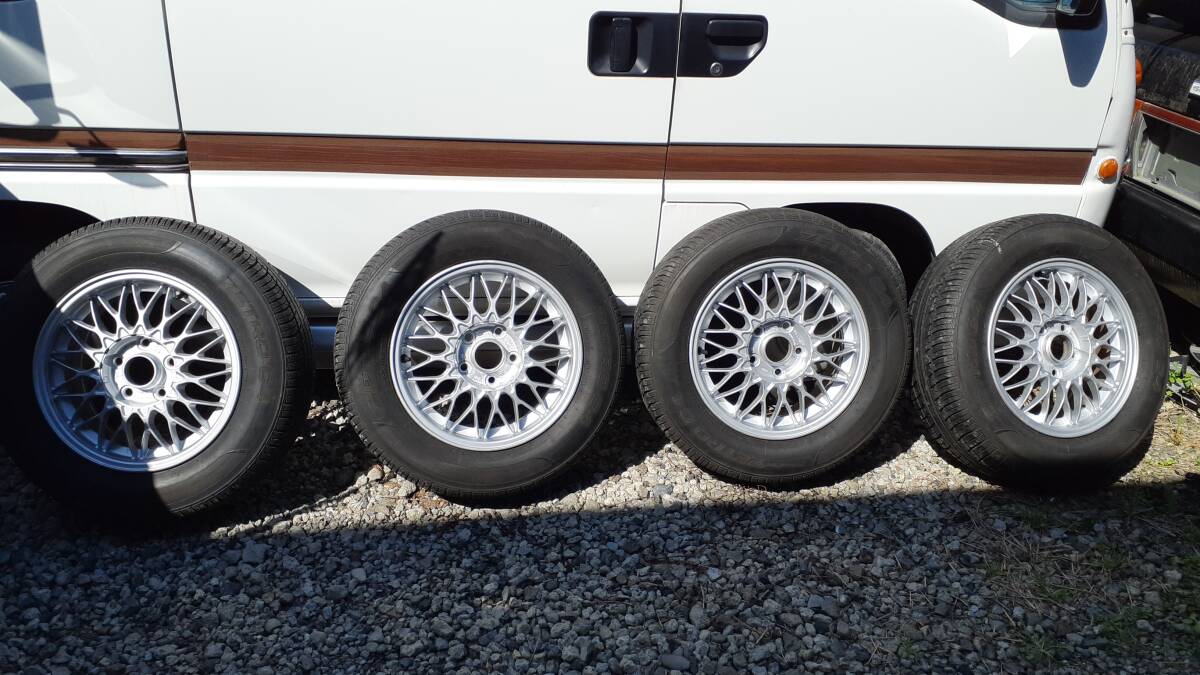 希少！インフィニティQ45純正オプション15インチアルミホイールタイヤ付き！BBS ネオクラ 旧車の画像10