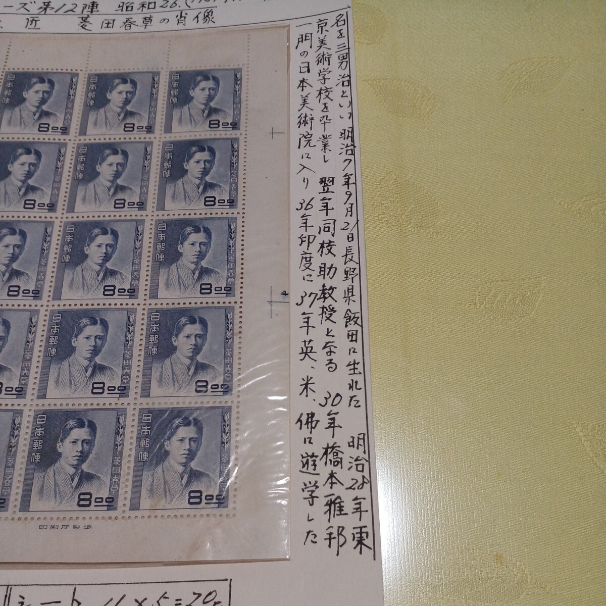 ●文化人 切手【未使用】No.200 の画像5