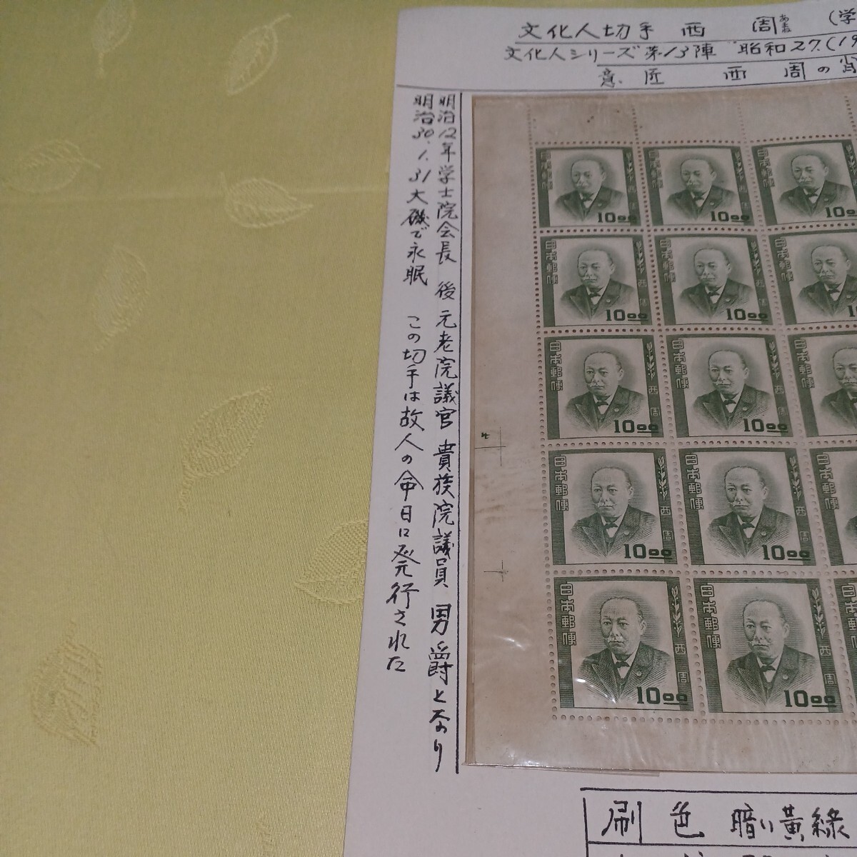 ●文化人 切手【未使用】No.212の画像3