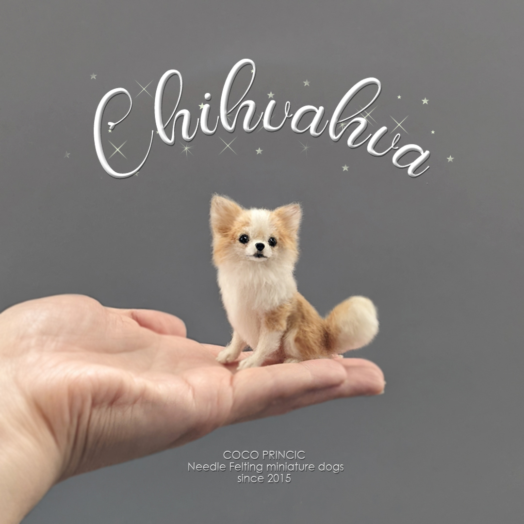 Yahoo!オークション - ミニチュア羊毛フェルト犬【6.7cmのチワワ Yahoo!オークション - ミニチュア羊毛フェルト犬【6.7cmのチワワ