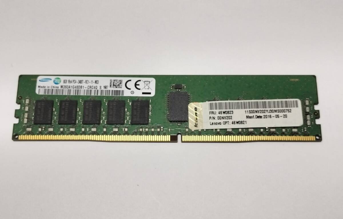 ■SAMSUNG 8GB 1Rx4 DDR4 PC4-2400T-RC1 19200 Registered RDIMM M393A1G40DB1 Lenovo 46W0823 00NV202_画像1