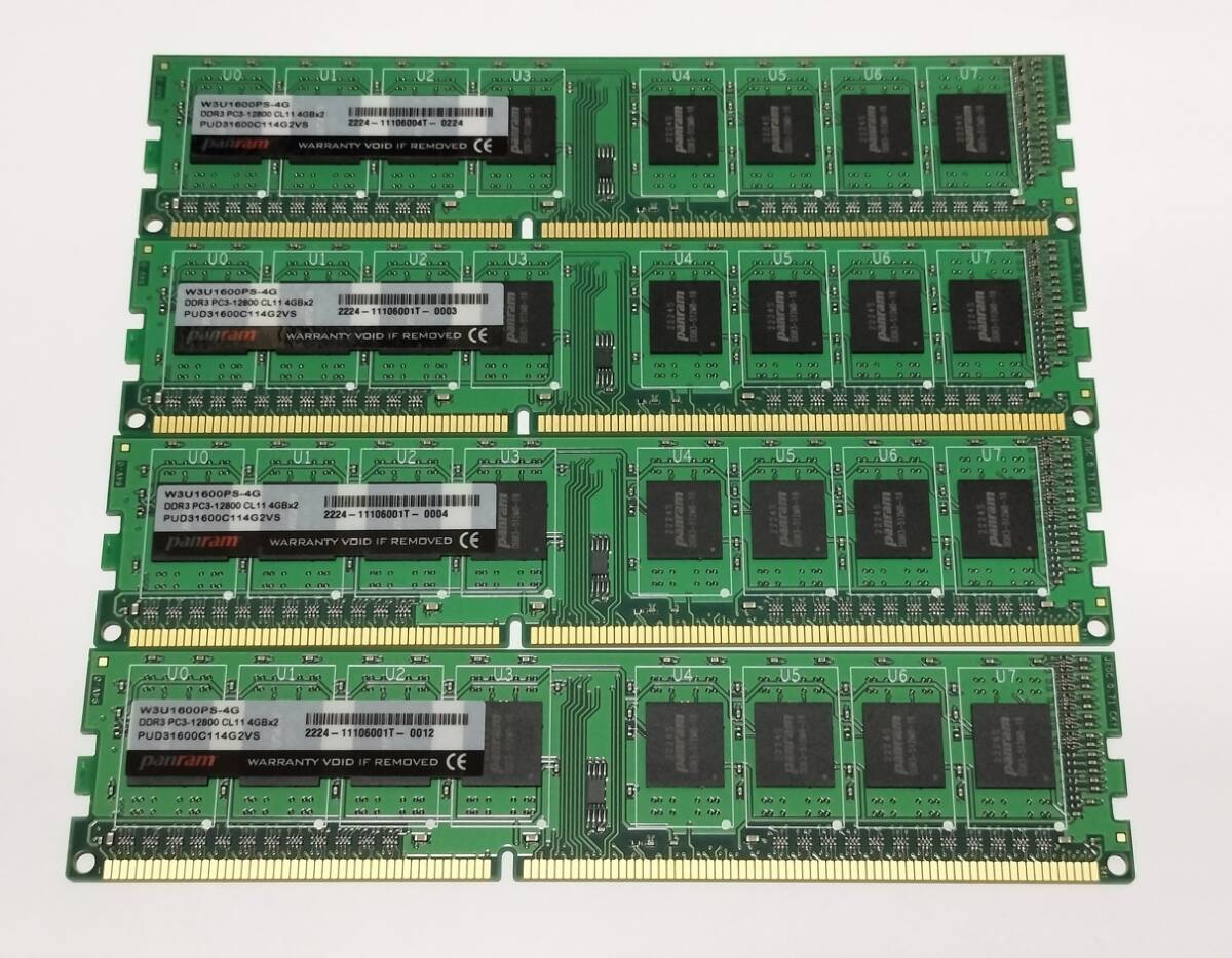 ■CFD Panram W3U1600PS-4G PUD31600C114G2VS デスクトップPC用メモリ DIMM DDR3-1600 PC3-12800 4GB 4枚組 計16GB _画像1