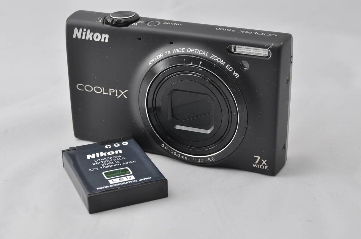 【送料無料】 Nikon COOLPIX S6100 ニコン クールピクス ブラック コンパクト デジタルカメラ #A24412_画像1