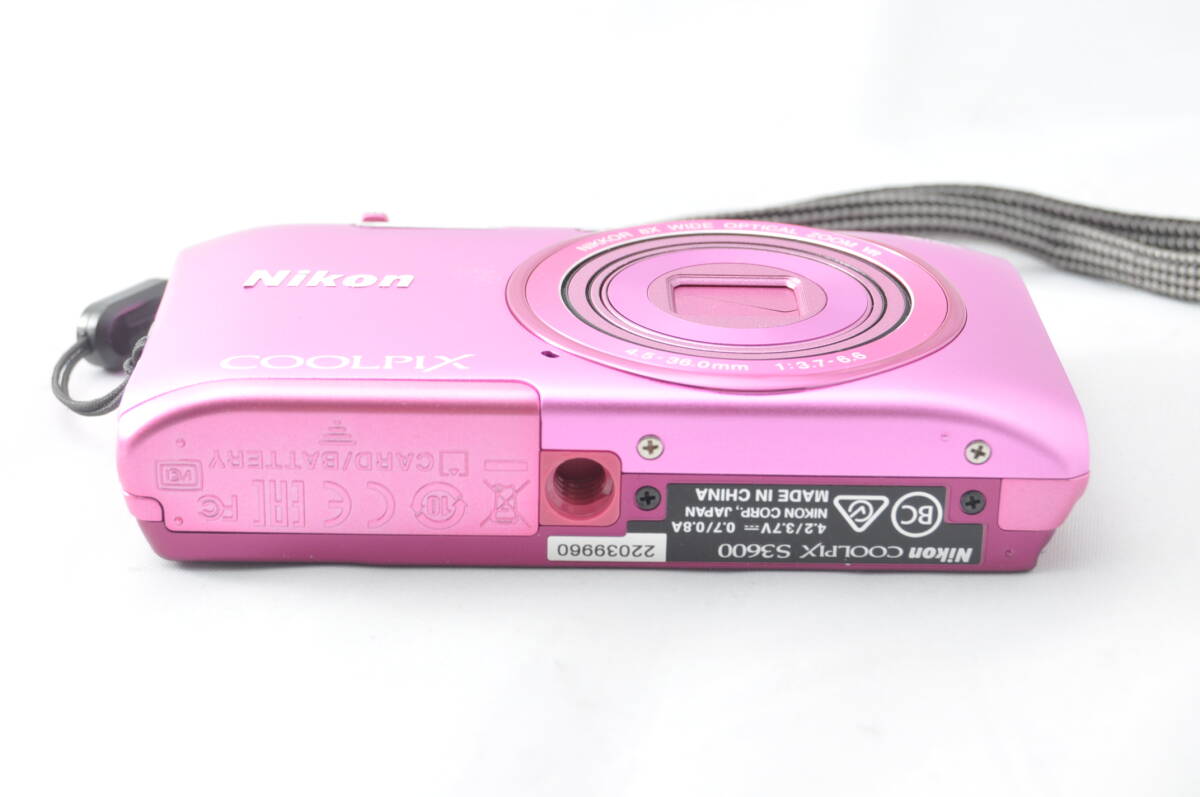 【送料無料】Nikon ニコン COOLPIX S3600 コンパクトデジタルカメラ ピンク クールピクス #A24425の画像4