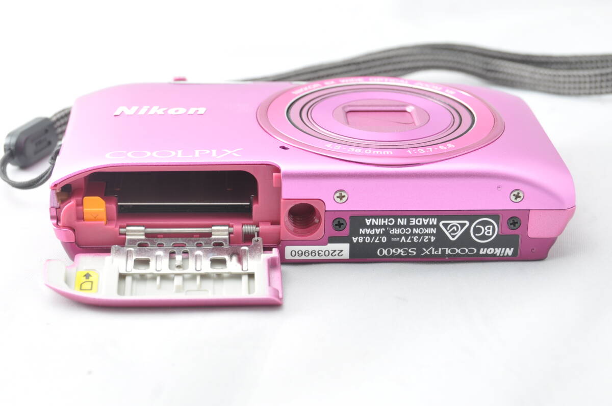 【送料無料】Nikon ニコン COOLPIX S3600 コンパクトデジタルカメラ ピンク クールピクス #A24425の画像9
